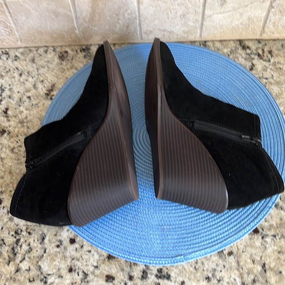 Lucky Brand Black Suede Wedge Booties - Picture 5 of 10